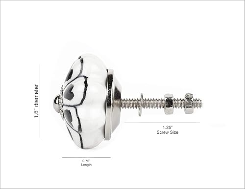 Miniatura 3 de Eleet - Juego de perillas de cerámica de estilo vintage para armarios y cajones, accesorios de cromo