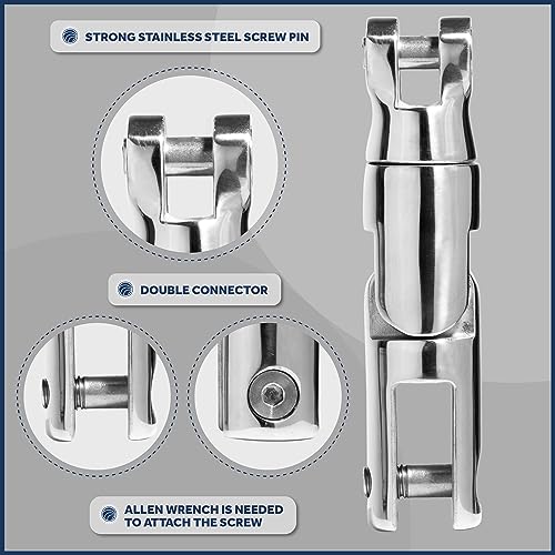 image for Five Oceans 316 Stainless Steel Multidirectional Boat Anchor Swivel, A