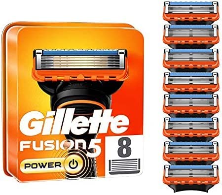 Gillette Fusion 5 Power Cuchillas de Afeitar Hombre, Paquete de 8 Cuchillas...