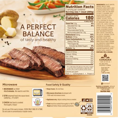 Healthy Choice Cafe Steamers Beef Merlot, Frozen Meal thumb #2