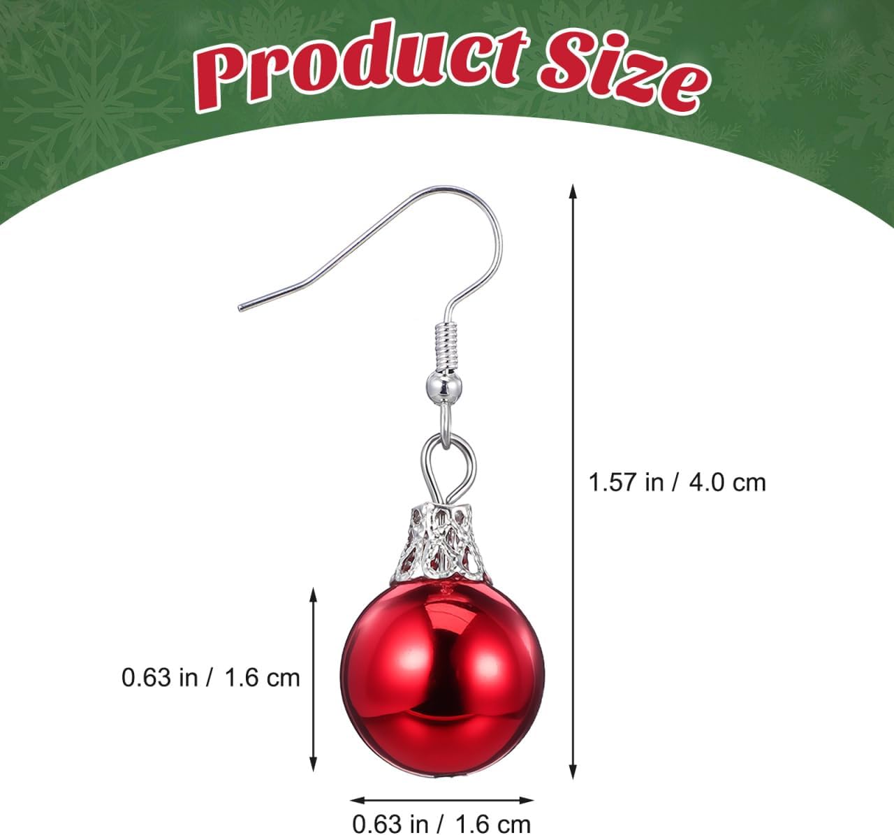 4 Pairs Christmas Ear Ring Round Ball Ear Pendant Party Ornament Dangle Earrings For Women Christmas Jewelry for Festival Party - Image 2