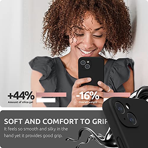 SURPHY Compatible with iPhone 13 Case with Screen Protector, (Camera Protection & Soft Microfiber Lining) Liquid Silicone Phone Case 6.1 inch 2021, Black by SURPHY - Image 6