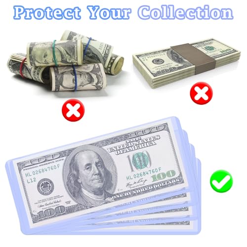 32 Fundas Transparentes para Billetes 6.8x2.9 Pulgadas miniatura 4