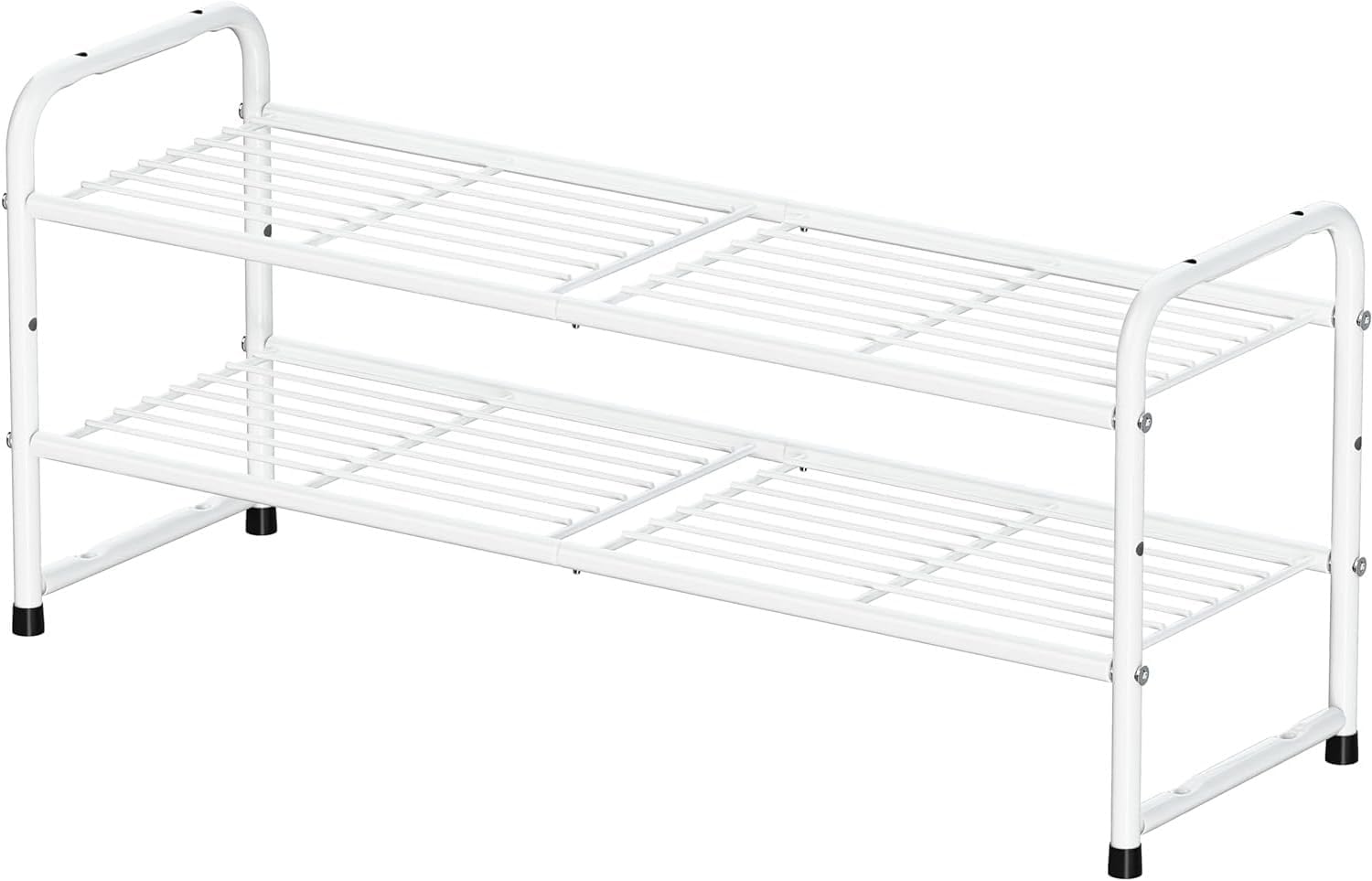 Shoe Rack Stackable, 5 Tier All Metal Free Standing Shoe Storage for Garage, Heavy Duty & Adjustable, Black