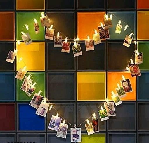 Indirang Photo Clip String Decoration Lights 4 Meter Long with Heavy 2-Pin