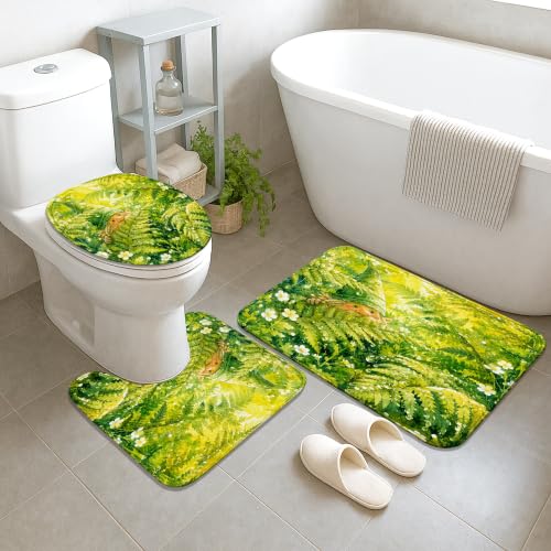 Rideau de douche gnome vert printanier en polyester imperméable - 5