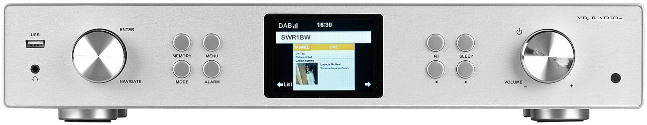 Tuner Hi-Fi connecté DAB+/FM/web radio avec fonction streaming et lecteur MP3 [VR-Radio]