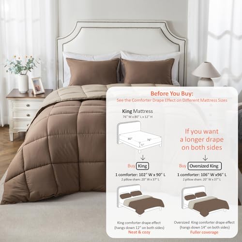 Image of KASENTEX King Comforter Set, Reversible, Goose Down Alternative, All Season