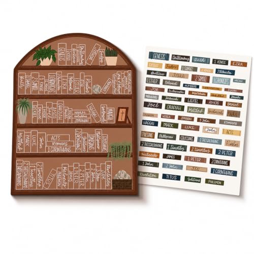 Bible Reading Tracker Bible Labels Bible Study Stickers Bible Study Supplies Unique Gifts for Bible Readers Beginning the Journey of Deeper Reading in the Bible (Classic Bookshelf)