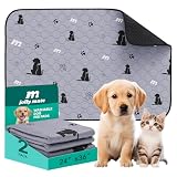 JollyMate 24'x36' Washable Pee Pads for Dogs, Ultra-Absorbent and Leak-Proof Reusable Pee Pads, Non-Slip Reusable Puppy Pads, Waterproof Dog Pee Pads, 2 Pack