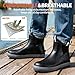 Ovyuzhen Men's Ankle Rain Boots Waterproof Deck Boots Booties Rubber Boots Men Anti-Slip Comfort Lightweight Gardening Shoes for Fishing Yard Farm Outdoor Work Boating