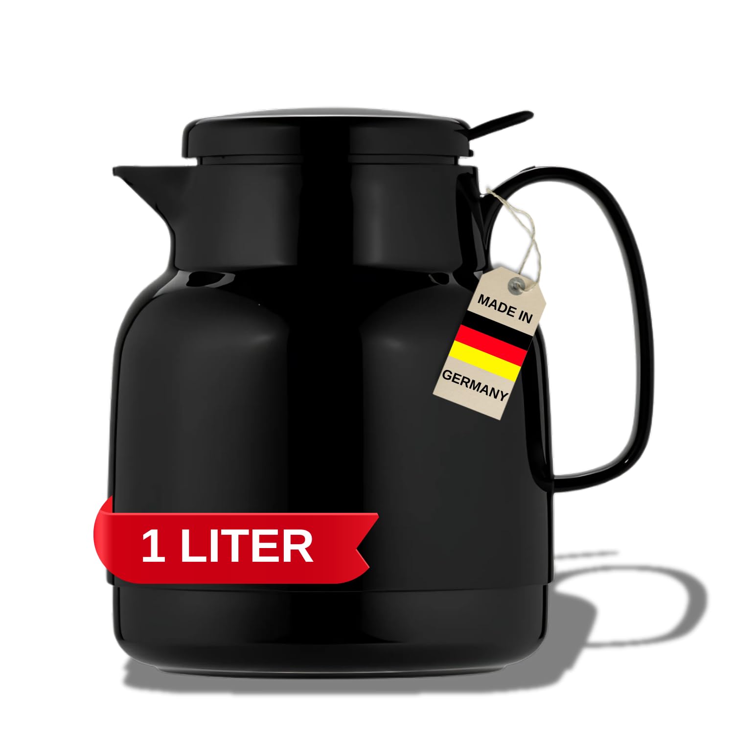 Helios Mondo Push Vacuum Jug Black 1 Litre
