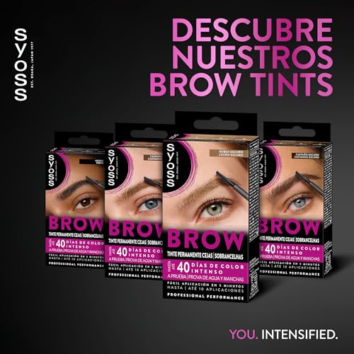 SYOSS Brow Teinture pour sourcils blond foncé, 1 x 10 ml, couleur de cheveux permanente, imperméable, 40 jours et jusqu'à 10 applications, pour des sourcils parfaits