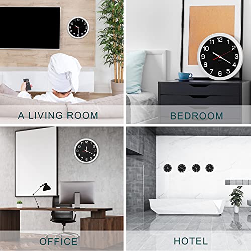 12 Inch Analog Wall Clock, Silent Non-Ticking Quartz Large Wall Clocks With Night Led Time Diplay,Battery Operated Decorative Wall Clock For Office, Kitchen, Living Room (White) #TOP6