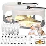 2 Pack Flea Traps for Home, Flea Light Trap with 8 Stickers and 6 LED Bulbs, Flea Lamp Traps for Home, Natural Flea Catcher Light for Bedding, Carpets