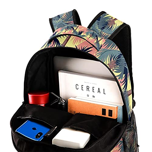 Sac à dos d'école décontracté imprimé palmier tropical pour ordinateur - 4