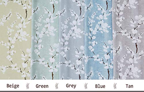 Fmfunctex Green Window Valance Curtains For Living Room White Floral Print On Canvas Kitchen Valance For Bathroom Basement Window Top Botanical Blossom 54” W X 15" L 1 Panel #TOP3