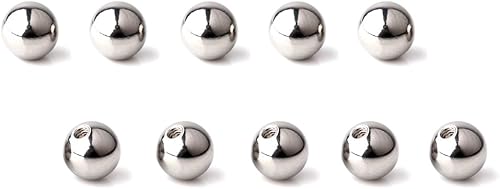 Ruifan Bolitas de repuesto para piercings Joyas para el cuerpo Paquete de 10 bolitas para piercing de 16 y 14 gramos