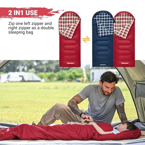 KingCamp Kids Sleeping Bag Flannel Lined Cold Weather 3-4 Season Sleeping Bag for Teens Youth Child Boys Girls Camping Hiking Backpacking, Water Repellent Lightweight & Compact - Image 6