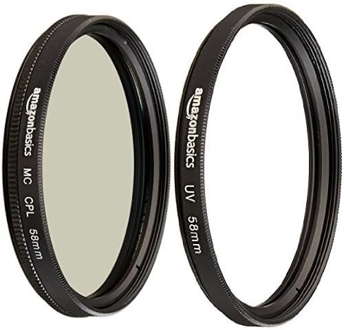 Amazon Basics UV Protection Filter - 58 mm & Circular Polarizer Filter - 58 mm