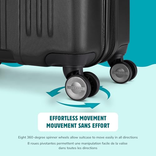 Atlantic Propeller Hardside Large Luggage – with 8 Spinner Wheels and Retractable Handle, Integrated TSA Lock, Expandable 2", Includes 1 Packing Cube – Black by Atlantic - Image 7