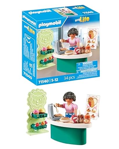 PLAYMOBIL myLife 71540 Puesto de Dulces, deliciosos bocadillos, gofres y Pasteles, Juguetes para niños a Partir de 5 años | Ya disponible en tu tienda friki favorita! En mundofriki.es!
