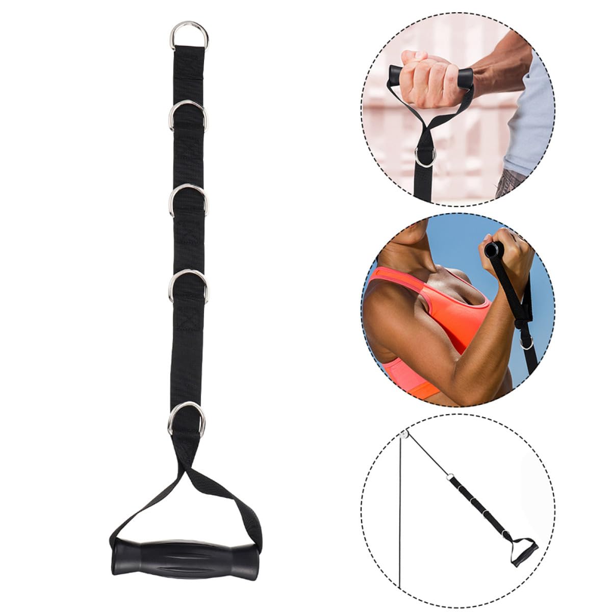 DECHOUS 2 pezzi Fasce Resistenza Elastiche Nere con Punti di Sospensione per Allenamento Forza Muscolare Regolabili per Home Gym e Fitness Multifunzionale