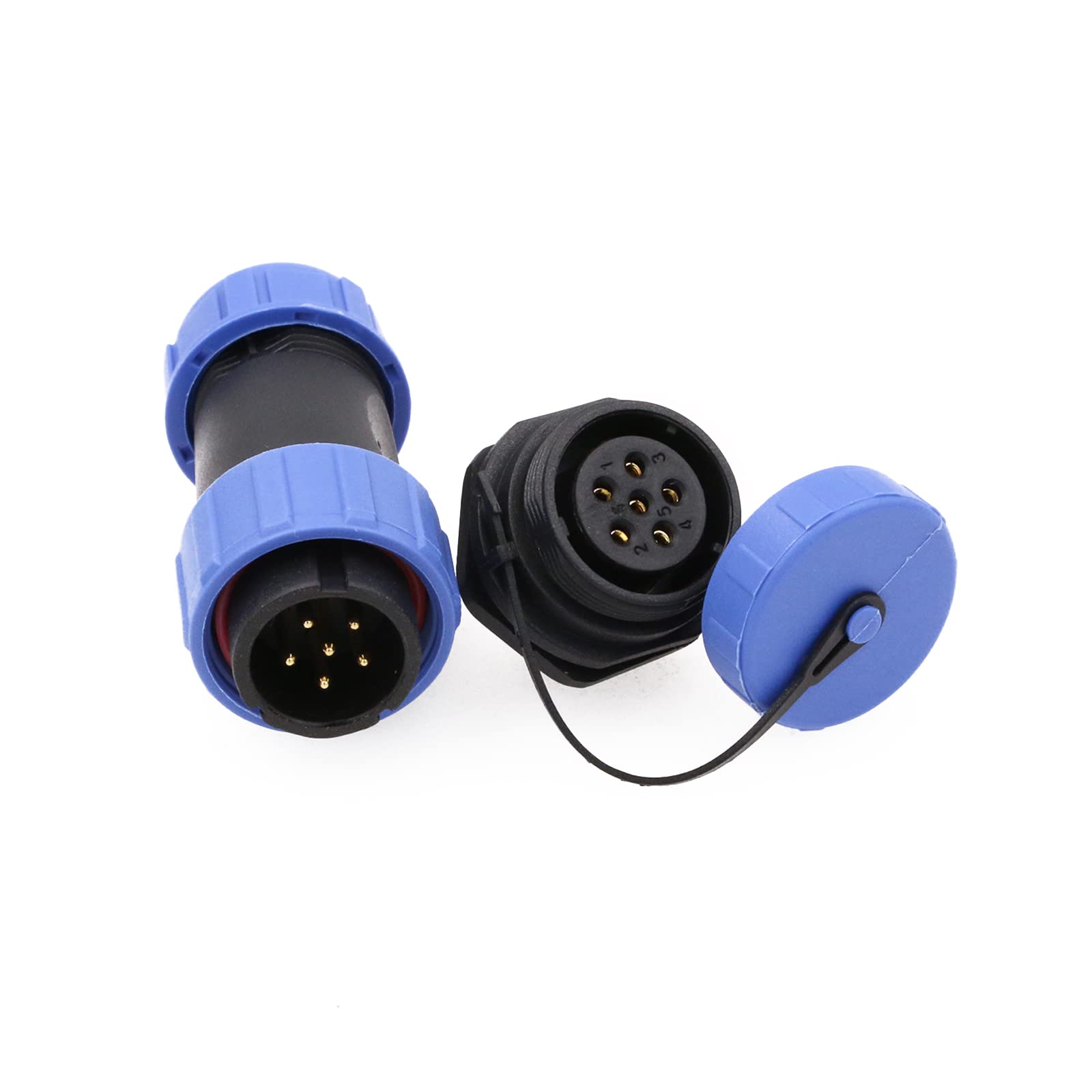ZBLZGP SP21 6 Pin Male Cable Plug Female Panel Mount Socket,Aviation Circular Electrical Industrial Waterproof Connector,15A 18AWG Wire Threaded Coupling Cable Connector - Image 3