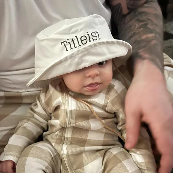 Personalized Embroidered Baby Sun Hats, Custom Kids Name Bucket Hat for Toddlers, UPF 50+ Sun Protection Wide Brim Summer Swim Beach Bucket for Newborn Boys Girls, Travel Vacation Picnic Child Sunhat - Image 9