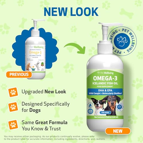 Pet Wellbeing Omega-3 Daily EFA Fish Oil for Dogs - Wild-Caught, Cold-Water Fish, Healthy Skin and Coat, Joint Health and Mobility, Fatty Acids, Anchovies, Sardines, EPA, DHA - 8 fl oz (236 ml) - Image 3
