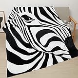 YYDSLEE 60"x80" Throw Blanket for Couch Twin Blanket Bed Zebra Print 300GSM Super Soft Plush Flannel