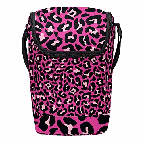 Lonchera grande de leopardo con correa ajustable para llevar comida al trabajo 2