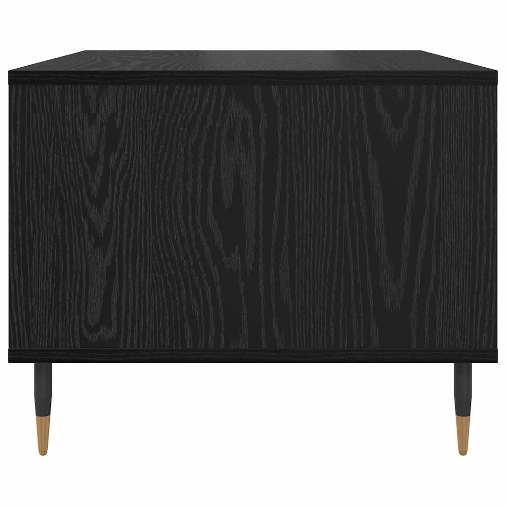 Mesa de centro de roble negro 60 x 50 x 40 cm, mesa auxiliar industrial de madera, patas cónicas, diseño moderno, resistente, para salón, dormitorio, cocina