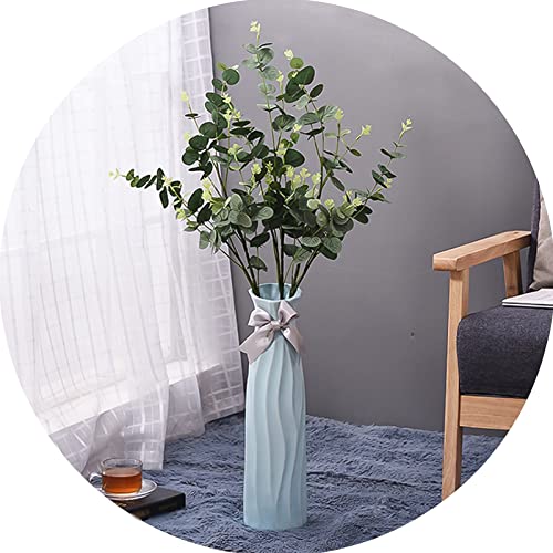 Grand support de fleurs en céramique bleue pour décoration intérieure