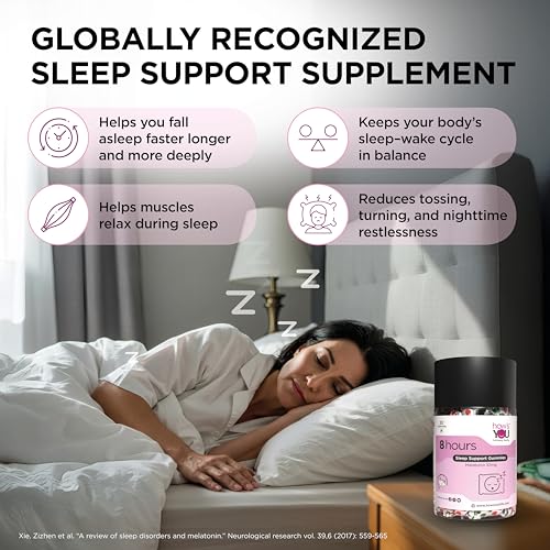 Image of How's You 8 hours Sleep Gummies for Men & Women | Melatonin 10 mg | No Added Sugar | Non Habit forming | Strawberry Flavour 30 Gummies for Deep Sleep