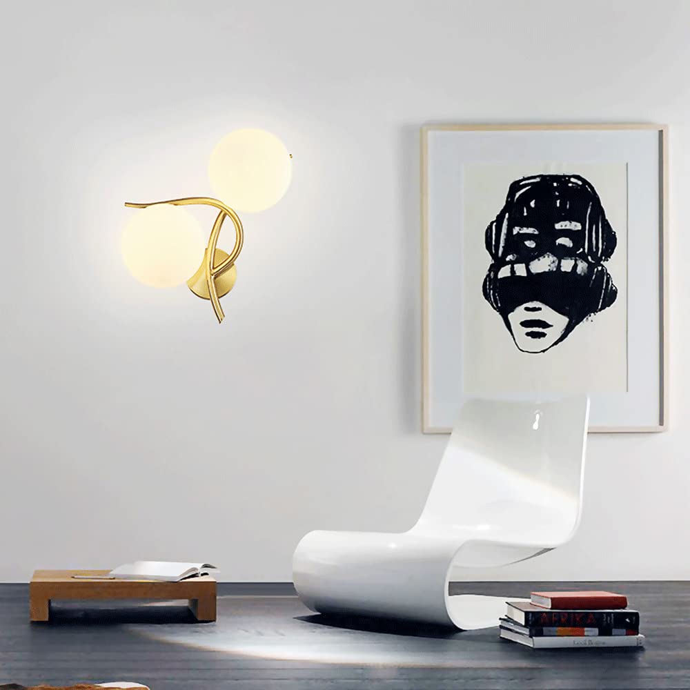 Kreatywna lampa ścienna 2 światła w kształcie kryształowej kuli, kolor ziemi dekoracyjny metalowy klosz lampy retro industrialna lampa stołowa lampka nocna