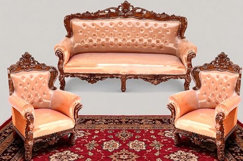 Image of Luxury Wooden Teakwwood Five Seater Sofa Set for Living Room (Honey Brown) Solid Wood Outdoor Chair 5 Seater Sofa | (14)