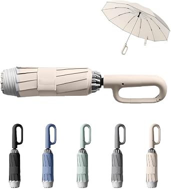 Ring Buckle Umbrella,Reflective Safety Strip,Sturdy Windproof,Reverse Automatic Umbrella,Travel Portable,Compact Small Travel Umbrella, Portable Folding Umbrella For Rain&Sun
