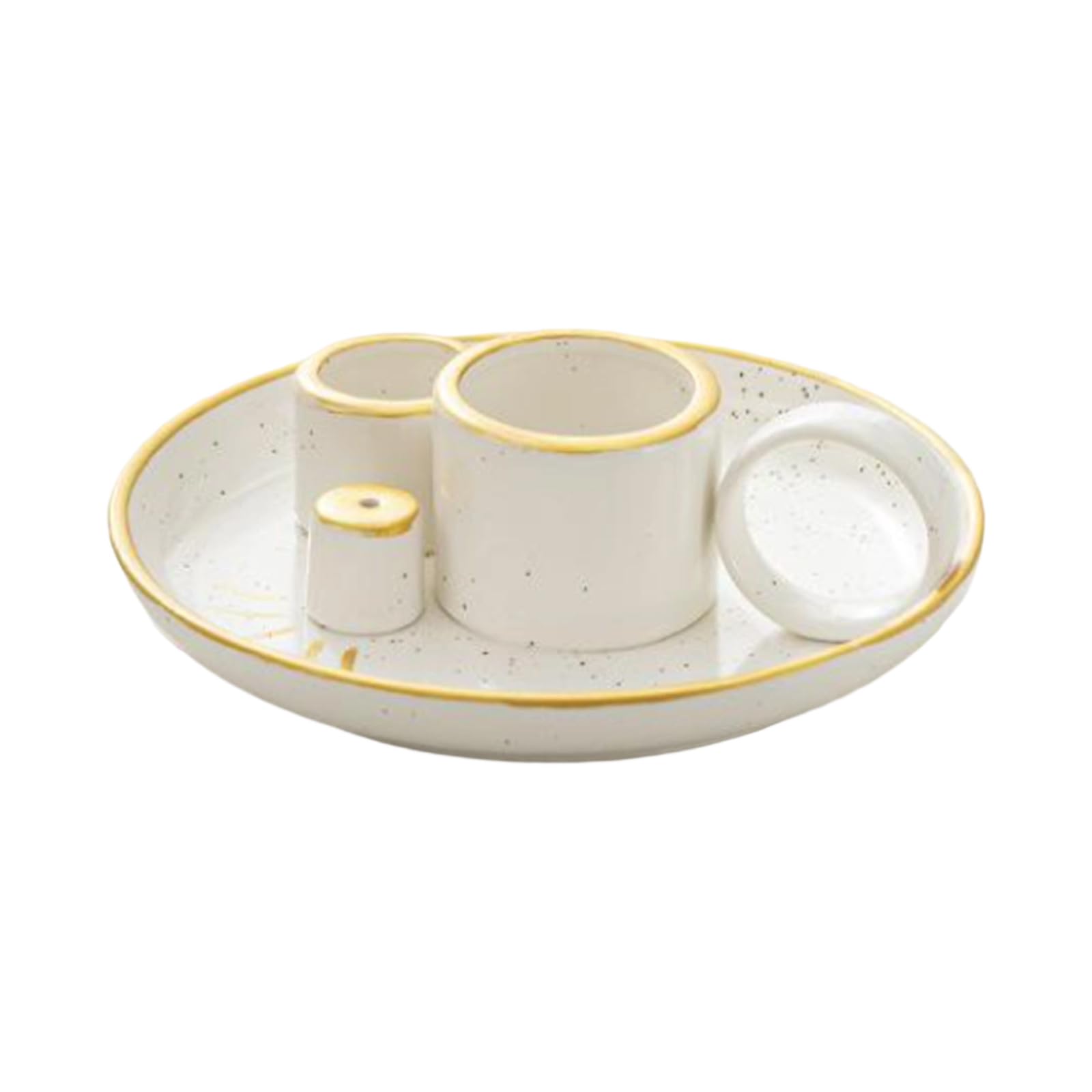 Multipurpose Ceramics Incenses Burners Holder for Santo Wood Incenses Stick Cones and Sages with Ashes Collector Tray Ritual Accessories