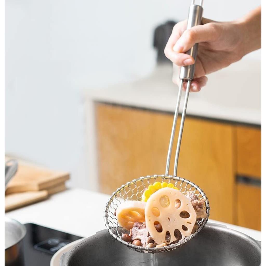 Espumadera de Cocina colador de Pasta Espumadera de Acero Inoxidable, colador pequeño colador de Cocina 9,8 "× 4,9" Pulgadas Herramientas de Cocina