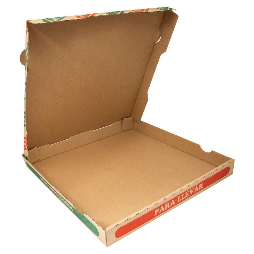 García de Pou 148.23 Cajas de Pizza Microcanal Ecológicas, 32 x 32 x 3.5 cm, Set de 100, Natural