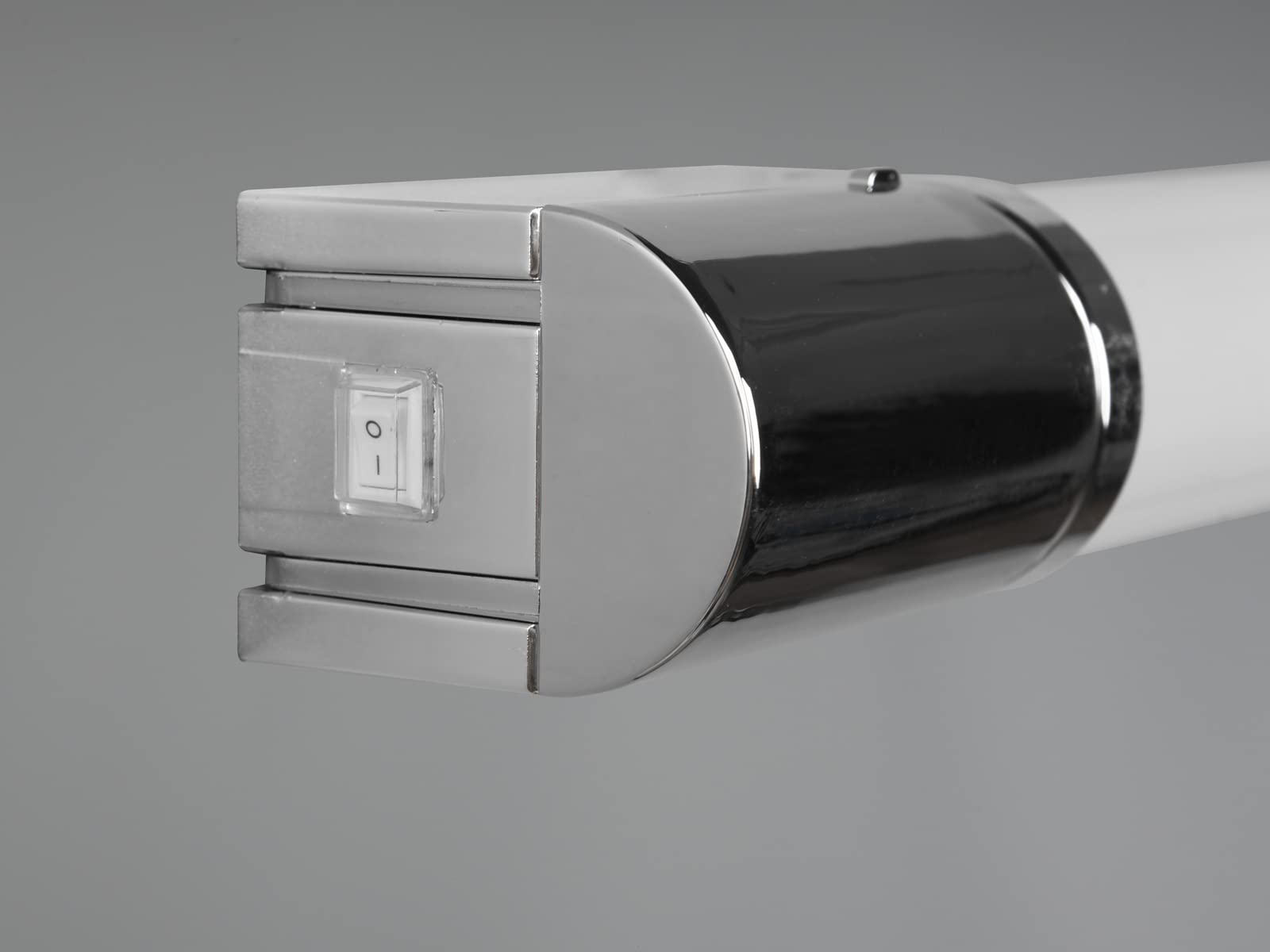 meineWunschleuchte 2er Set Badezimmer Wandleuchten mit Steckdose & Schalter in Silber Chrom, B 41,5cm