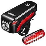 Aglaia, set di luci per bicicletta (luce anteriore e posteriore), ricaricabile tramite USB, super luminoso da 300-110 lumen, IPX5/IPX4, impermeabile, con 4 modalità di luce per pedalate sicure