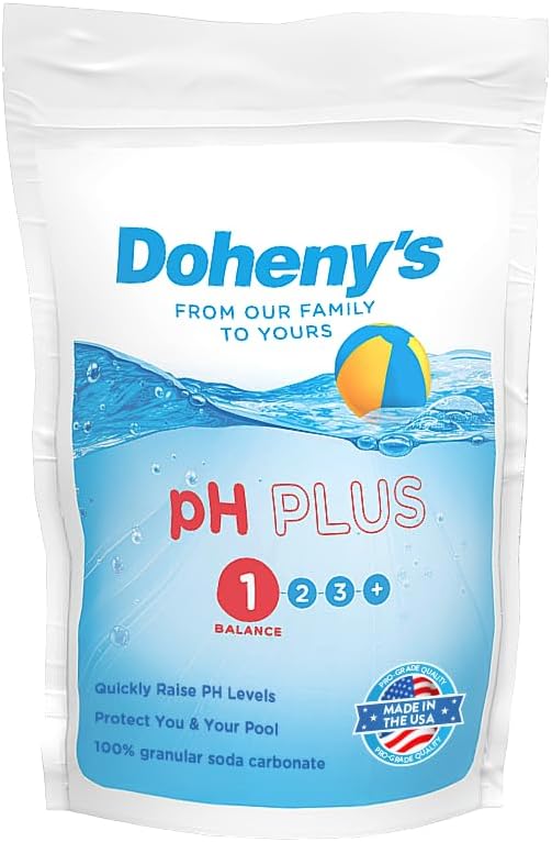 Doheny's pH Plus | Raise Your Swimming Pool pH Level | Made in USA | Pro-Grade Granular Soda Ash (Sodium Carbonate) | Proper pH Levels Protect Equipment & Prevent Eye and Skin Irritation | 5 LB