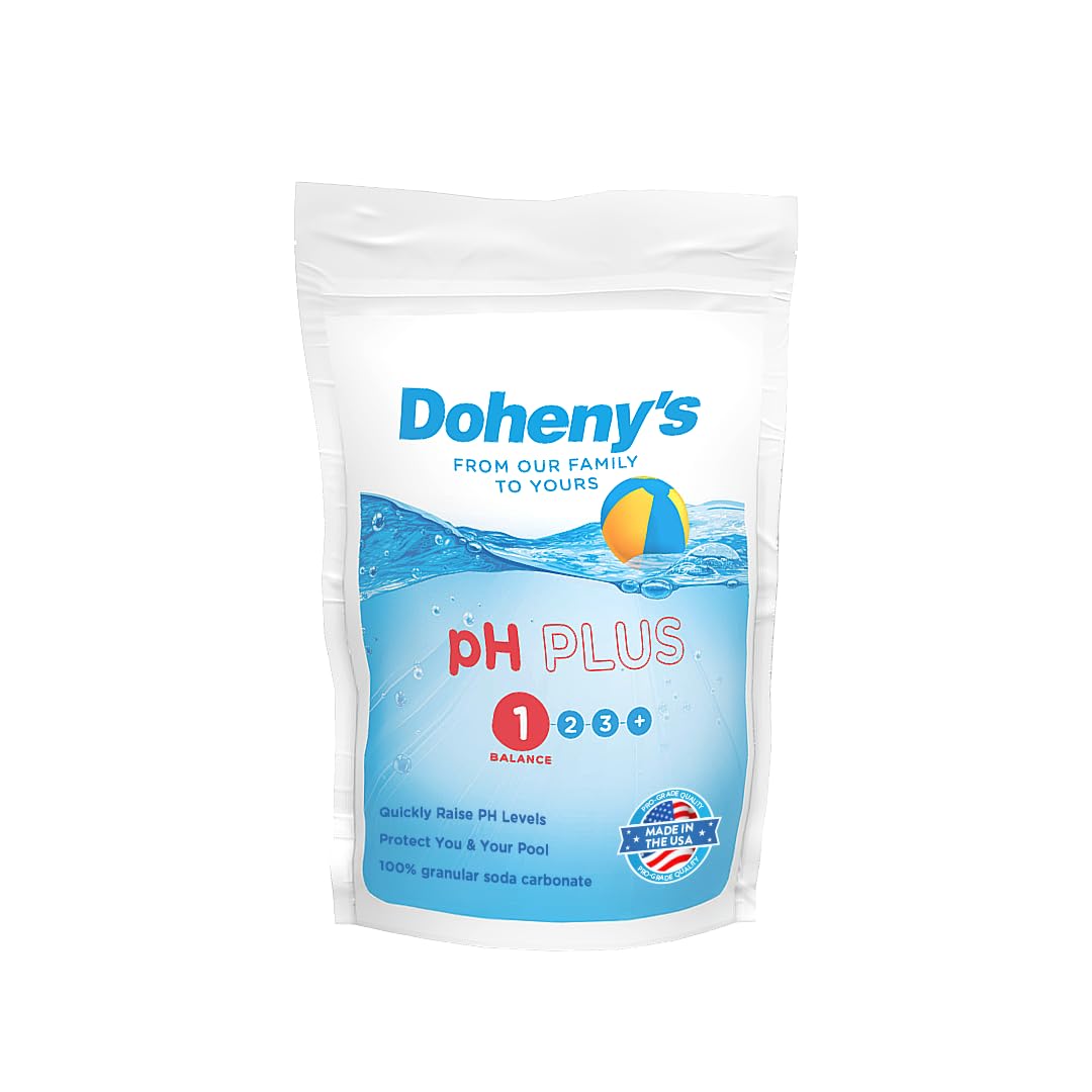 Doheny's pH Plus | Raise Your Swimming Pool pH Level | Made in USA | Pro-Grade Granular Soda Ash (Sodium Carbonate) | Proper pH Levels Protect Equipment &amp; Prevent Eye and Skin Irritation | 5 LB