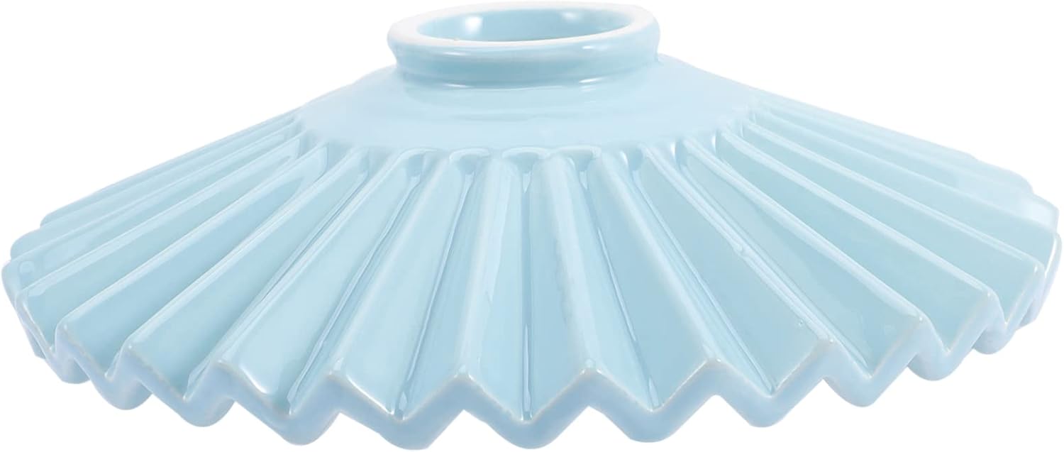 Ceramic Lamp Shade for Chandelier Nordic Pleated Hanging Light Cover DIY Ceiling Lampshade for Dining Room Bar and Nightstand Replacement Light Fixture