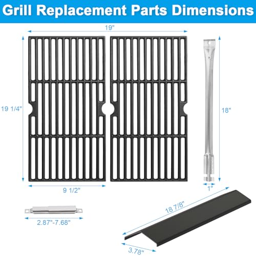 Grill Replacement Parts for Oklahoma Joe's Longhorn Combo Charcoal/Gas Smoker Grill 3 Burner 15202029 16202046 18202083 14201767 Cooking Grates, Heat Tents, Burners Parts for Oklahoma Joes Accessories by LS'BABQ - Used condition - Image 3