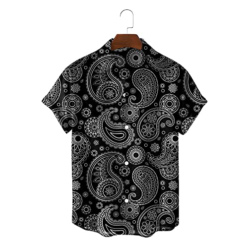 Chemise hawaïenne à séchage rapide avec imprimé fleurs de cajou style ethnique vintage