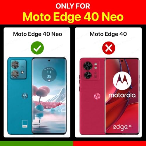 Image of WOW IMAGINE Shock Proof Back Case Mobile Cover for Motorola Moto Edge 40 Neo 5G | Back Cover Case (Tough Armor | Hybrid PC + TPU | Ring Holder & in-Built Kickstand | Black)