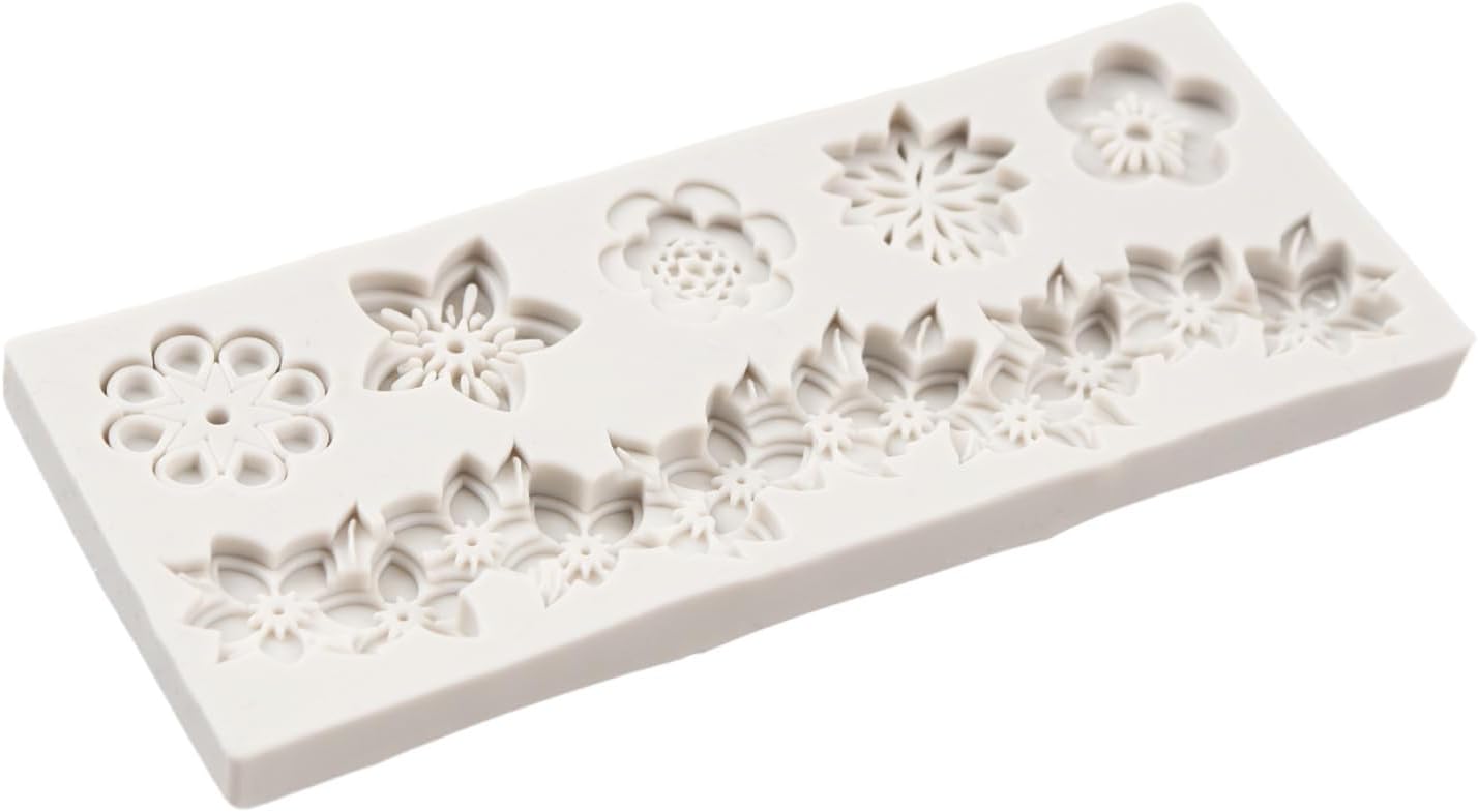 Baroque Fondant Molds Curlicues Scroll Flower Lace Silicone Mold